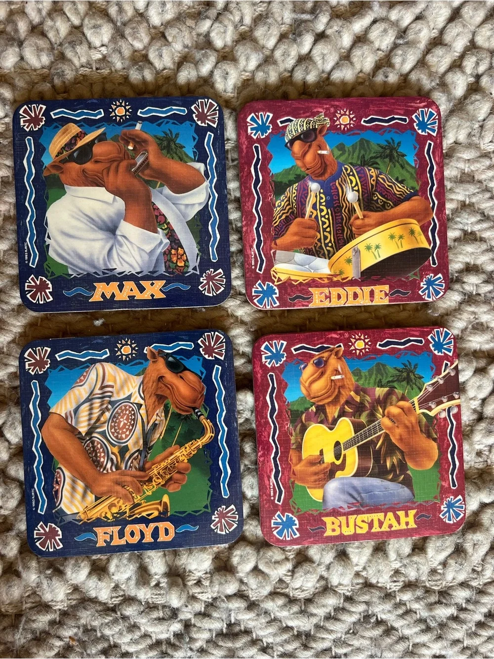 Camel Smokin' Joe 4 Coaster Set Joe's Beach Club Bustah Floyd Max Eddie Vintage
